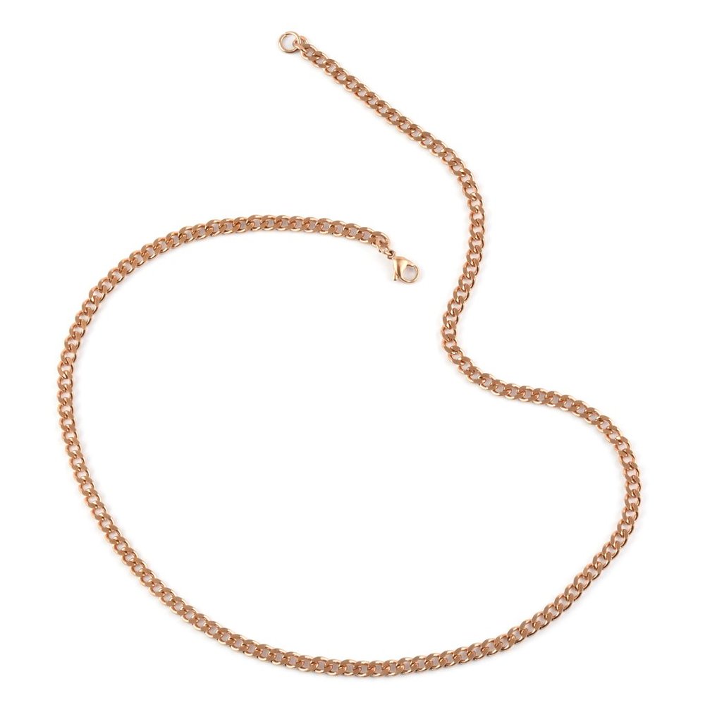 Rose Gold Stainless Steel Curb Necklace